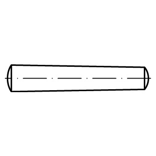 DIN 1 1.4571 Form B Kegelstifte, Kegel 1 : 50, gedreht - Abmessung: B 8 x 60, Inhalt:  50 Stück