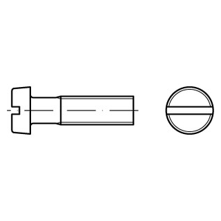 DIN 84 A2  Zylinderschrauben mit Schlitz - Abmessung: M 2,3  x 12, Inhalt:  1000 Stück