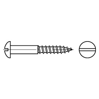DIN 96 A2 Halbrund-Holzschrauben mit Schlitz - Abmessung: 8 x 100, Inhalt:  100 Stück