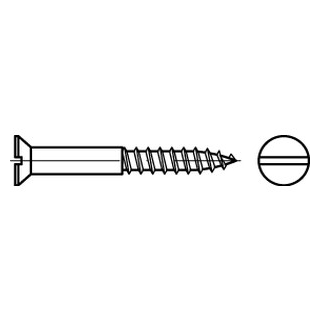 DIN 97 A2 Senk-Holzschrauben mit Schlitz - Abmessung: 5,5 x 100, Inhalt:  100 Stück