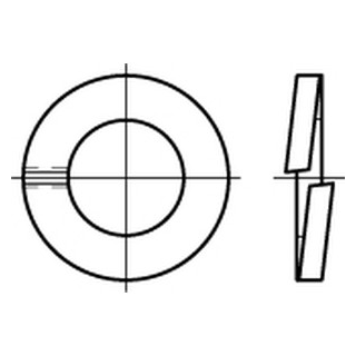 DIN 127 1.4310 Form B Federringe, glatt - Abmessung: B 16, Inhalt:  250 Stück