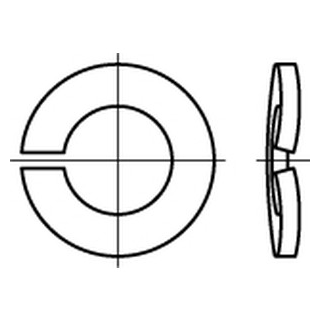 DIN 128 1.4310 Form A Federringe, gewölbt - Abmessung: B 20, Inhalt:  100 Stück