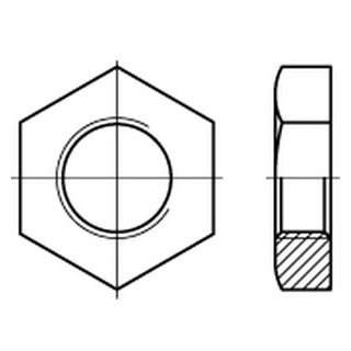 DIN 431 A2 Form B Rohrmuttern mit zölligem Rohrgewinde G, einseitige Gewindeansenkung - Abmessung: BG 1", Inhalt:  10 Stück