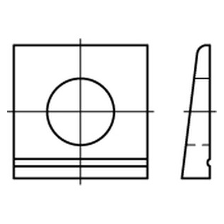 DIN 435 A2  Scheiben, vierkant, keilförmig 14 %, für Doppel-T-Träger - Abmessung: 26, Inhalt:  10 Stück