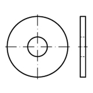 DIN 440 A2 Form R Scheiben, R = mit Rundloch - Abmessung: 15,5 x 50 x 4, Inhalt:  50 Stück