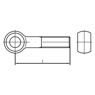 DIN 444 A2 Form B Augenschrauben, Produktklasse B (mg) - Abmessung: BM 6 x 70, Inhalt:  50 Stück