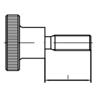 DIN 464 1.4305  Rändelschrauben, hohe Form - Abmessung: M 4  x 8, Inhalt:  50 Stück