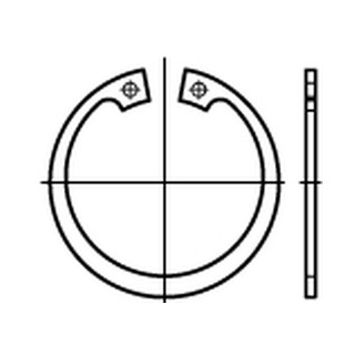 DIN 472 1.4122  Sicherungsringe (Halteringe) für Bohrungen, Regelausführung - Abmessung: 11 x 1,0, Inhalt:  200 Stück