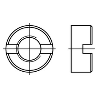 DIN 546 1.4305 Schlitzmuttern - Abmessung: M 10, Inhalt:  50 Stück