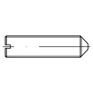 DIN 553 1.4305 Gewindestifte mit Schlitz und Spitze - Abmessung: M 1,6 x 5, Inhalt:  200 Stück