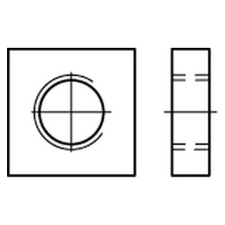 DIN 562 A2 Vierkantmuttern, niedrige Form - Abmessung: M 10, Inhalt:  100 Stück