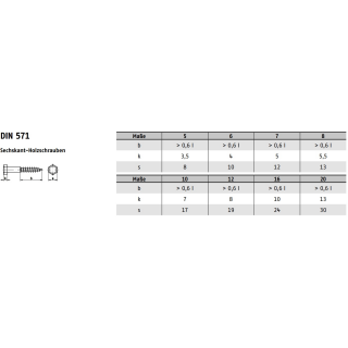 DIN 571 Sechskant Holzschrauben A2 Edelstahl 5x70 100 Stück