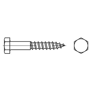 DIN 571 A2  Sechskant-Holzschr. - Abmessung: M 7 x 130, Inhalt:  100 Stück