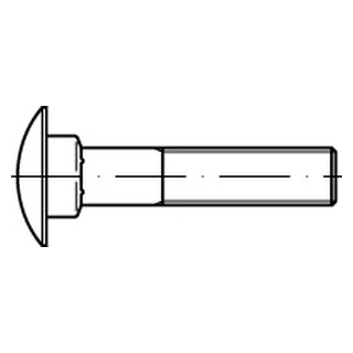 DIN 603 A2 Vollgewinde Flachrundschrauben mit Vierkantansatz - Abmessung: M 6 x 80/80, Inhalt:  100 Stück