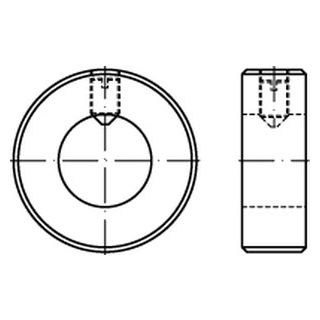 DIN 705 A2 Stellringe mit Gewindestift ISO 4027 A2 M 6X8 - Abmessung: A 12 x 22 x 12, Inhalt:  50) Stück