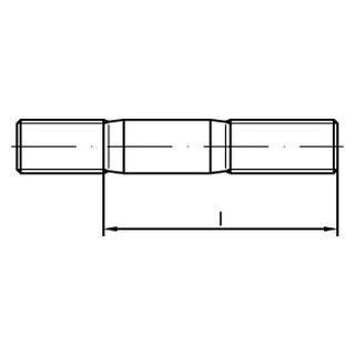 DIN 835 A2  Stiftschrauben, Einschraubende = 2 d - Abmessung: M 5 x 45, Inhalt:  200 Stück