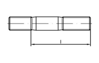 DIN 835 A2  Stiftschrauben, Einschraubende = 2 d - Abmessung: M 5 x 75, Inhalt:  200 Stück