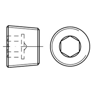 DIN 906 A2  keg.-Fein verschlussschrauben mit Innensechskant, mit kegeligem Feingewinde - Abmessung: M 22 x 1,5, Inhalt:  25 Stück