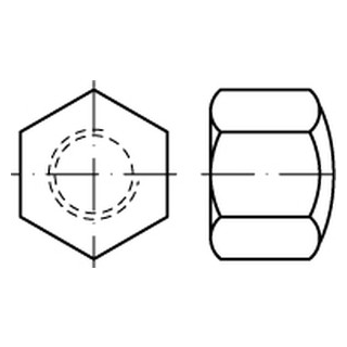 DIN 917 A2 Sechskant-Hutmuttern, niedrige Form - Abmessung: M 27, Inhalt:  10 Stück