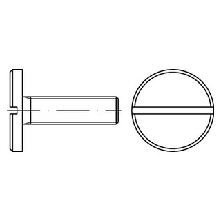 DIN 921 1.4305 Flachkopfschrauben mit Schlitz und großem Kopf - Abmessung: M 8 x 10, Inhalt:  50 Stück