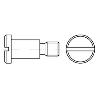 DIN 923 1.4305 Flachkopfschrauben mit Schlitz und Ansatz - Abmessung: M 4 x 20, Inhalt:  100 Stück