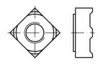 DIN 928 A2 Vierkant-Schweißmuttern - Abmessung: M 4, Inhalt:  500 Stück