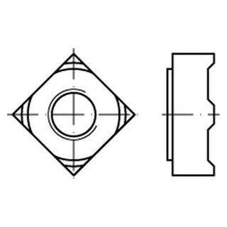 DIN 928 A4 Vierkant-Schweißmuttern - Abmessung: M 10, Inhalt:  100 Stück