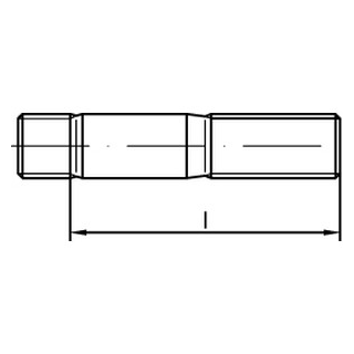 DIN 938 A2 Stiftschrauben, Einschraubende = 1 d - Abmessung: M 5 x 40, Inhalt:  200 Stück