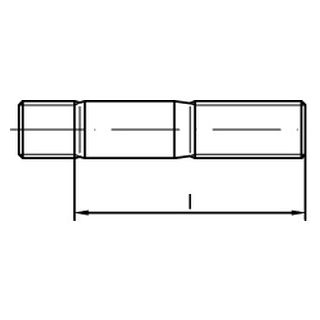 DIN 939 A2 Stiftschrauben, Einschraubende = 1,25 d - Abmessung: M 5 x 45, Inhalt:  200 Stück