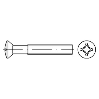 DIN 966 A2 Linsensenkschrauben mit Phillips-Kreuzschlitz H - Abmessung: M 8 x 40, Inhalt:  200 Stück