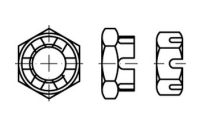 DIN 979 A2  Kronenmuttern, niedrige Form - Abmessung: M 30, Inhalt:  10 Stück