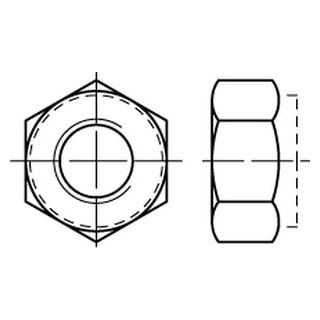 DIN 982 A2-70  Sechskantmuttern mit Klemmteil, mit nichtmetallischem Einsatz, hohe Form (Gleitmo) - Abmessung: M 5, Inhalt:  200 Stück