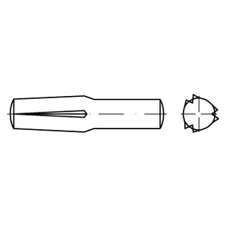 DIN 1474 1.4305 Steckkerbstifte - Abmessung: M 10 x 45, Inhalt:  25 Stück