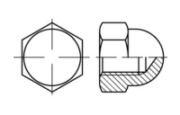 DIN 1587 1.4305  Sechskant-Hutmuttern, hohe Form - Abmessung: M 7, Inhalt:  200 Stück