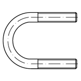 DIN 3570 A 4 Form A Rundstahlbügel, ohne Muttern, zweiseitiges Befestigungs-Gewinde - Abmessung: M 12, A 94 / NW 80, Inhalt: 1 Stück