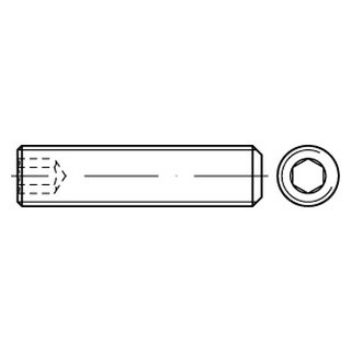 ISO 4026 A2 Gewindestifte mit Kegelkuppe und Innensechskant - Abmessung: M 6 x 80, Inhalt:  200 Stück