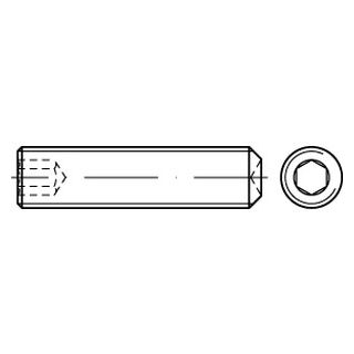 ISO 4029 A2 Gewindestifte mit Ringschneide und Innensechskant - Abmessung: M 6 x 80, Inhalt:  200 Stück