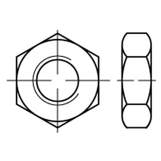 ISO 4035 A2-035  Sechskantmuttern, niedrige Form - Abmessung: M 14, Inhalt:  100 Stück