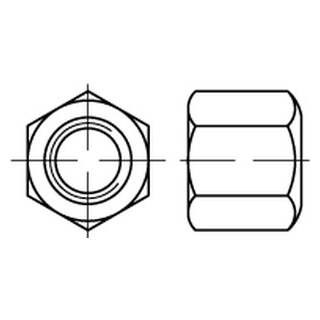 DIN 6330 A2 Form B Sechskantmuttern m. einer Höhe von 1,5 d mit kugeliger und ebener Auflagefläche - Abmessung: BM 8 SW 13, Inhalt:  50 Stück