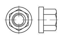 DIN 6331 A2  Sechskantmuttern mit Bund, mit einer Höhe von 1,5d - Abmessung: M 24 SW 36, Inhalt:  10 Stück