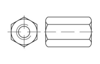 DIN 6334 A2  Sechskantmuttern mit einer Höhe von 3 d - Abmessung: M 5 SW 8, Inhalt:  100 Stück