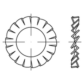 DIN 6798 1.4571 Form A Fächerscheiben außengezahnt - Abmessung: A 6,4, Inhalt:  1000 Stück