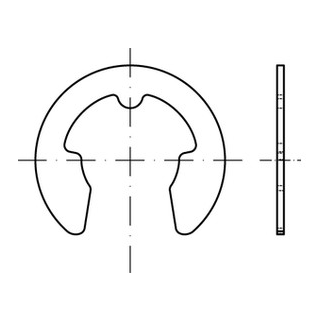 DIN 6799 1.4122  Sicherungsscheiben für Wellen - Abmessung: 5, Inhalt:  1000 Stück