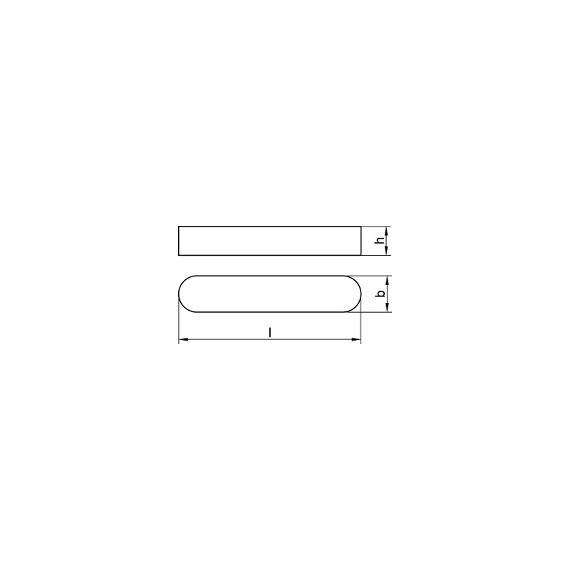 DIN 6885 1.4571 Form A Passfeder, hohe Form, rundstirnig ohne Bohrung