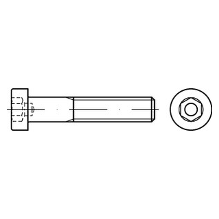 DIN 6912 A2 Zylinderschrauben mit Innensechskant, niedriger Kopf, mit Schlüsselführung - Abmessung: M 6 x 75, Inhalt:  100 Stück