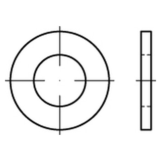 ISO 7089 A2 200 HV Flache Scheiben, normale Reihe, 200 HV - Abmessung: 22 x 39 x 3, Inhalt:  100 Stück