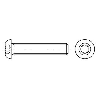 ISO 7380-1 A4 Flachkopfschrauben mit Innensechskant - Abmessung: M 6 x 90, Inhalt:  100 Stück