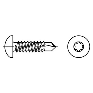 DIN 7504 A4 Form M Bohrschrauben mit Blechschrauben-Gew., mit Linsenkopf nach DIN 7981, mit ISR - Abmessung: M 2,9 x 16, Inhalt:  1000 Stück