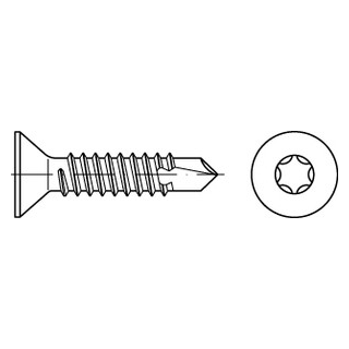 DIN 7504 1.4006 Form O Bohrschrauben mit Blechschrauben-Gew., mit Senkkopf, ISR - Abmessung: O 2,9 x 19, Inhalt:  1000 Stück