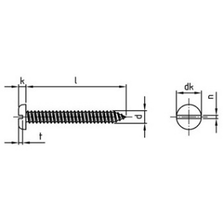 DIN 7971 A2  Zylinderblechschrauben mit Schlitz - Abmessung: C 2,2 x 4,5, Inhalt:  1000 Stück